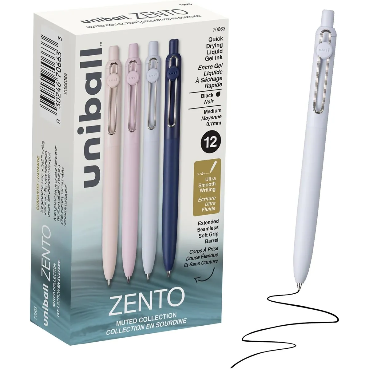 uniball Zento Gel Pens Black Ink 12 Pack