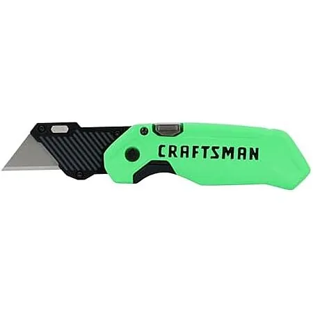 CRAFTSMAN High-Visibility Folding Utility Knife w/ Drop-Down Blade Storage
