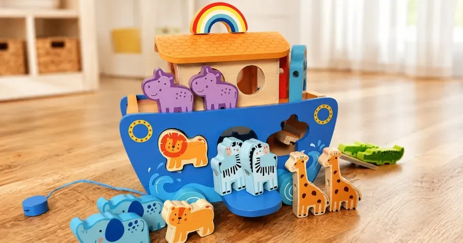 Wooden Noah’s Ark Activity Set w/ Animals