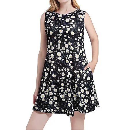 Scotamalone Women's Sleeveless Casual Tank Dress w/ Pockets (various)