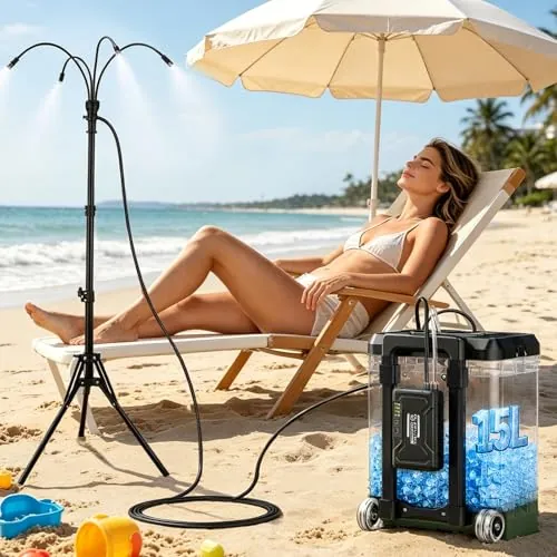 Standing Portable Misting Cooling System with Adjustable Height