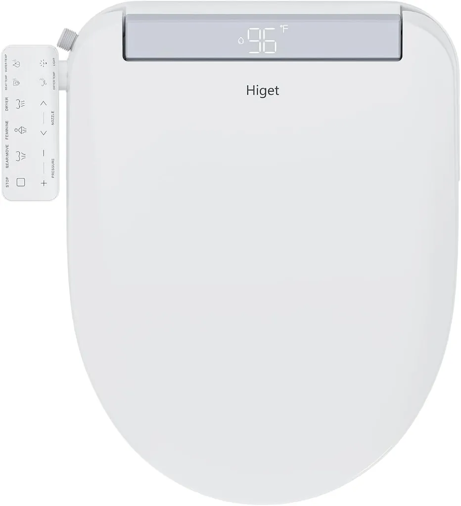 Higet Heated Elongated Bidet Toilet Seat with Remote
