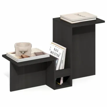 Furinno BOYATE Valley-Shaped Side Table with Open Shelf