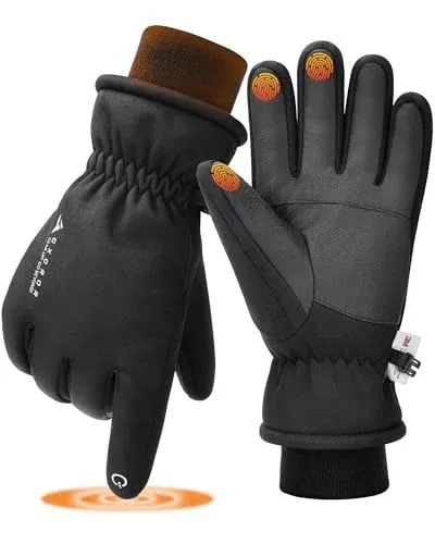 Waterproof Touchscreen Ski Gloves for Men and Women, Winter Warm Cold Weather Gloves