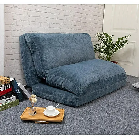 Trule Giant Bean Bag Comfy Lazy Sofa/ Lounge Chair (Faux Fur Dark Blue)