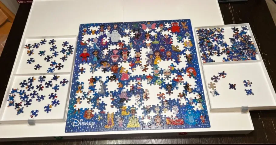 1,500 Piece Portable Puzzle Table w/ Drawers & Cover