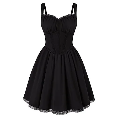 Scarlet Darkness Women's Lace Corset Mini Dress w/ Pocket (various)