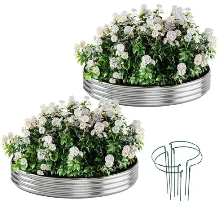 2-Pack Zfhgarden Galvanized Metal Raised Garden Bed Planter Kit