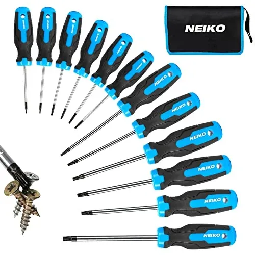 NEIKO 01377A Magnetic Torx Screwdriver Set 12-Piece T5-T40
