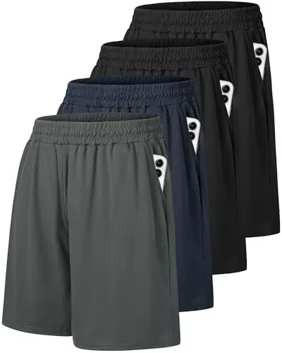 Barjneel 4-Pack Men's Athletic Shorts