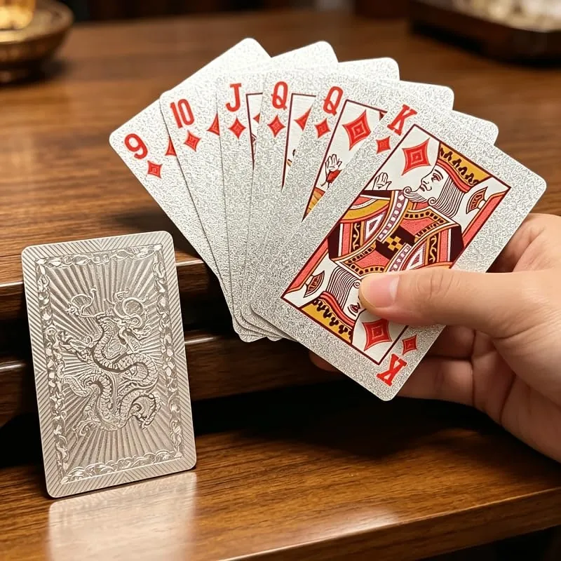 Silver Thickened Double-Sided Playing Cards