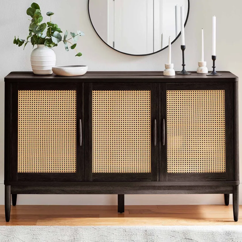 Better Homes & Gardens Springwood Caning Sideboard Charcoal Finish