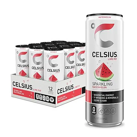 12-Pack 12-Oz Celsius Sugar Free Sparkling Energy Drink (Watermelon)
