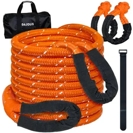 DAJOUJS 7/8" x 30' Kinetic Recovery Tow Rope