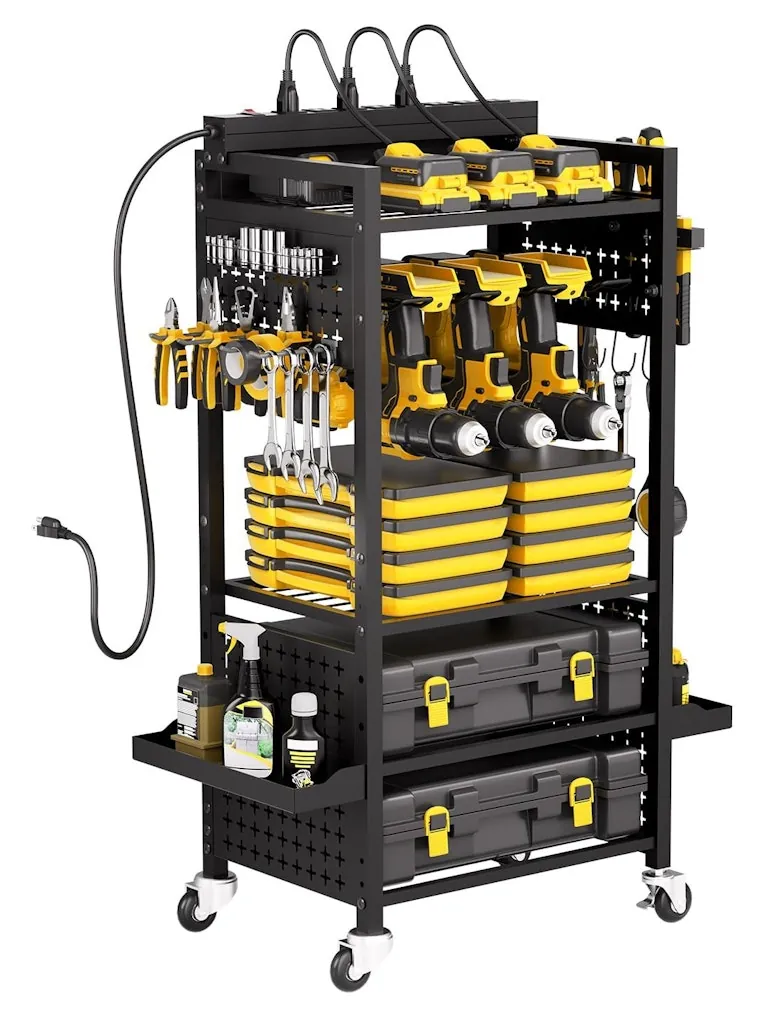 Vevor 5-Tier Tool Organizer Cart w/ Charging Station