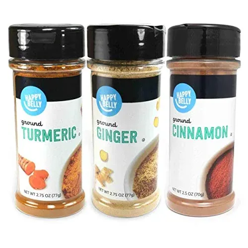 Happy Belly Wellness Spice Set 3-Pack 2.5-Oz (Cinnamon, Ginger & Turmeric)