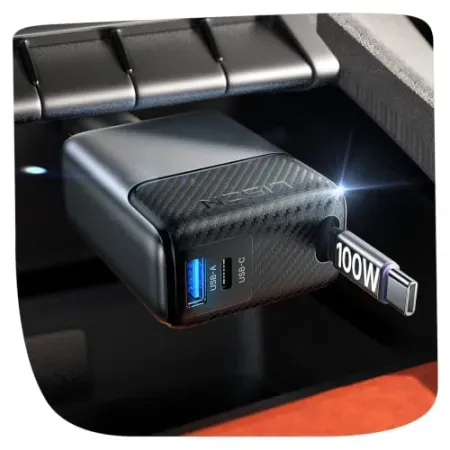 LISEN 154W USB-C Car Charger w/ Retractable Cable
