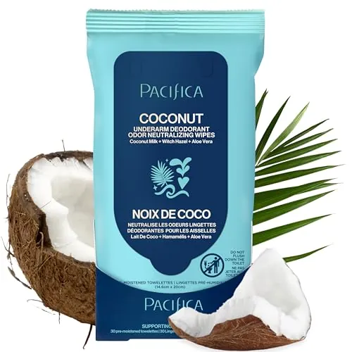 Pacifica Beauty Coconut Milk & Essential Oils Underarm Deodorant Wipes