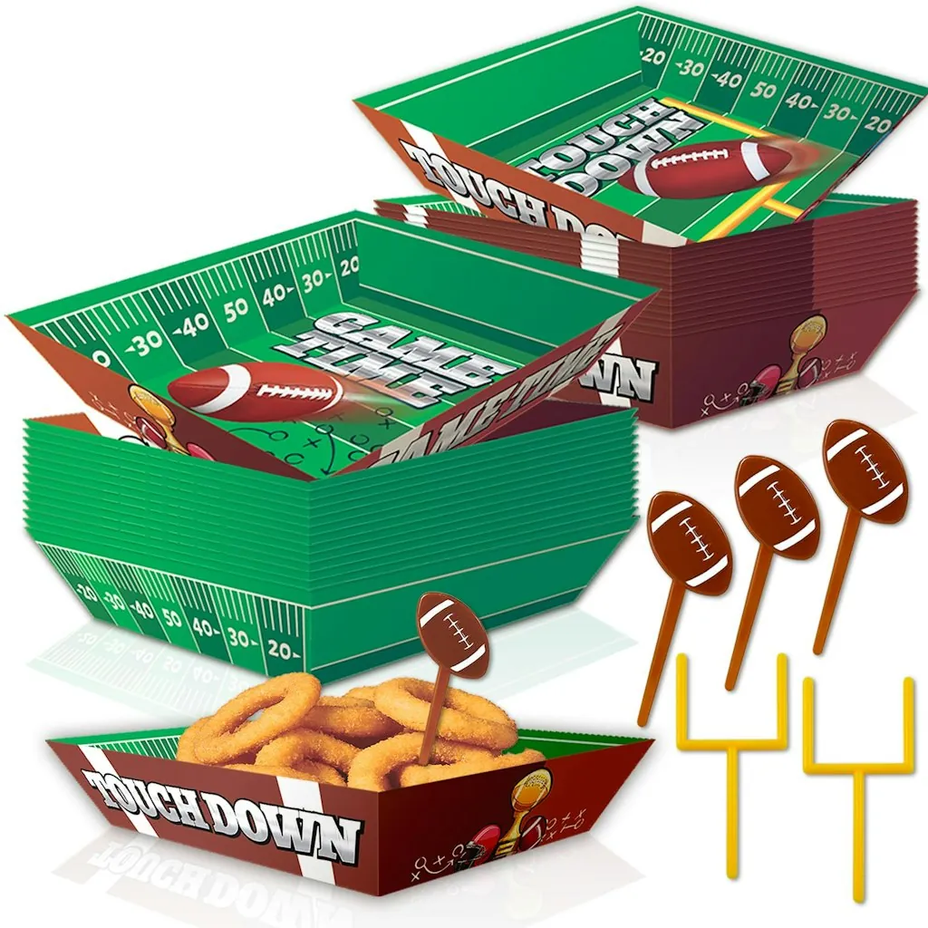 50-Piece Football Party Food Tray Kit