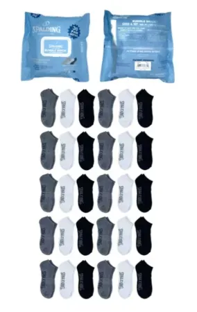 30-Pack Spalding Kid's Bundle Brick No-Show Socks