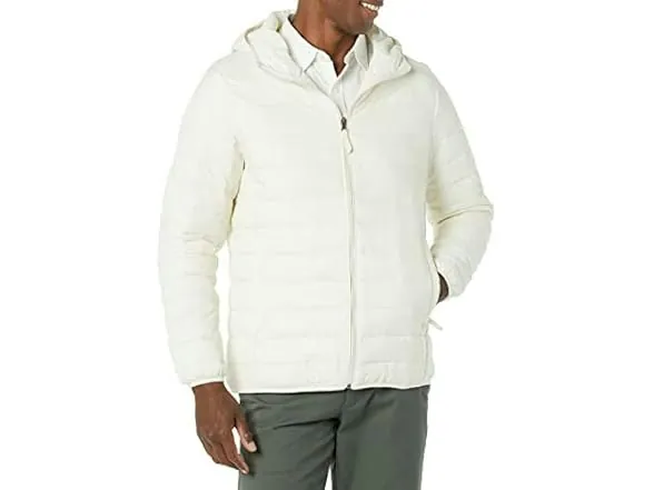 Amazon Essentials Men's Lightweight Packable Hooded Puffer Jacket