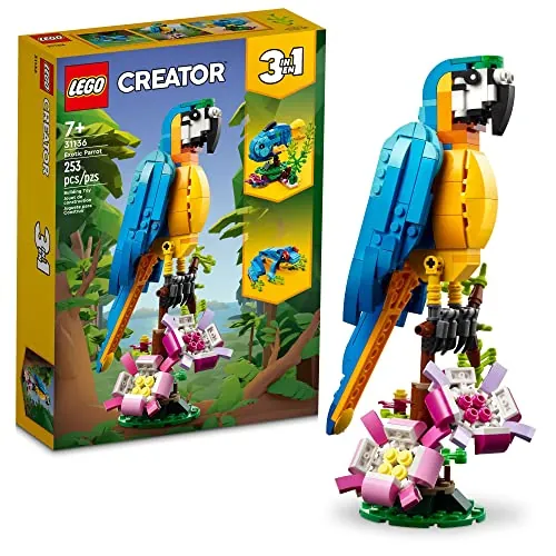 LEGO Creator 3 in 1 Exotic Parrot Building Toy Set (31136)