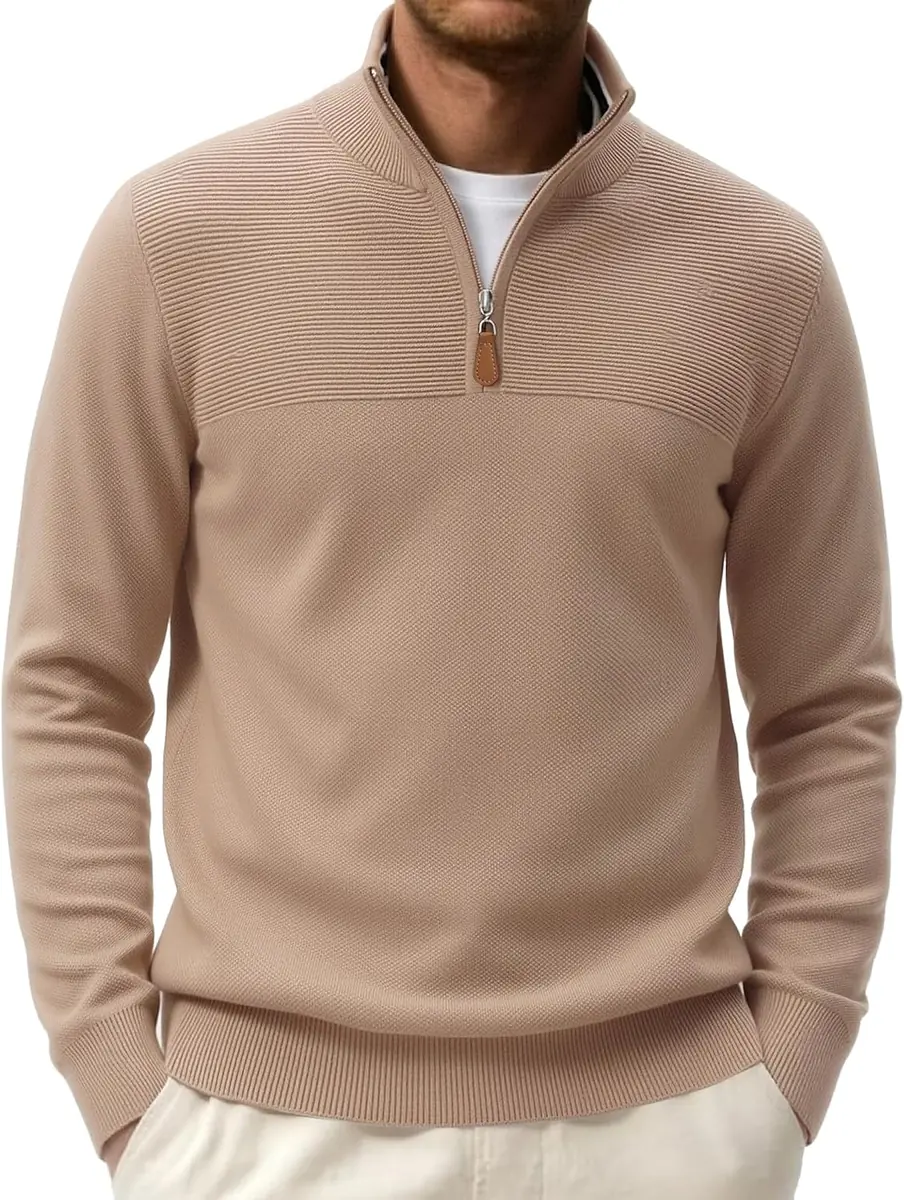 Coofandy Men’s Quarter Zip Sweater