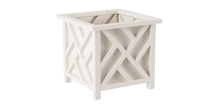 Pure Garden Lattice Design Outdoor Planter Box 14.75" Square