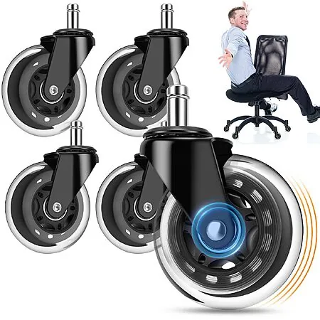 5-Pk 3" OVLLAN Rollerblade Office Chair Replacement Poly Wheels