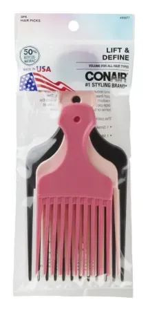 3-Pack Conair Lift & Define Detangling Hair Pick Combs