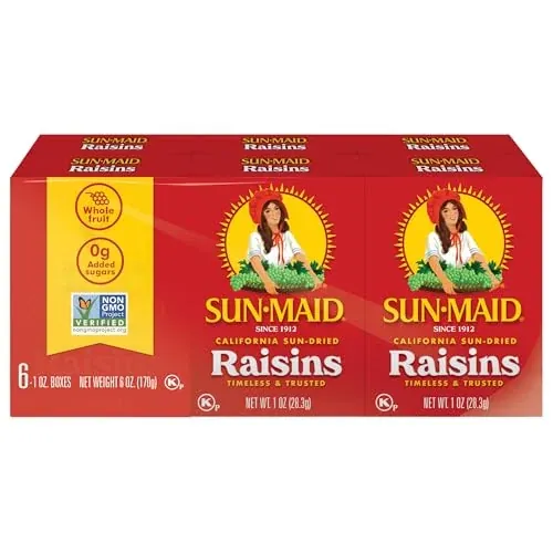 Sun-Maid California Sun-Dried Raisins 6-Pack 1 oz Snack-Size Box