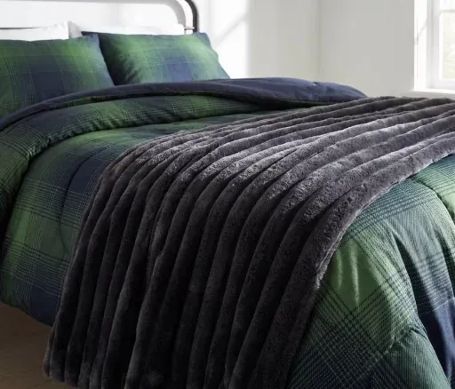 Mainstays Dream Channel Faux Fur Blankets