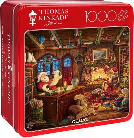 1000-Piece Buffalo Games Thomas Kinkade Santa Checking His List Jigsaw Puzzle