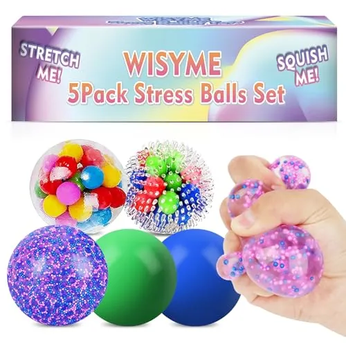 Squishy Sensory Stress Squeezing Balls 5-Pack