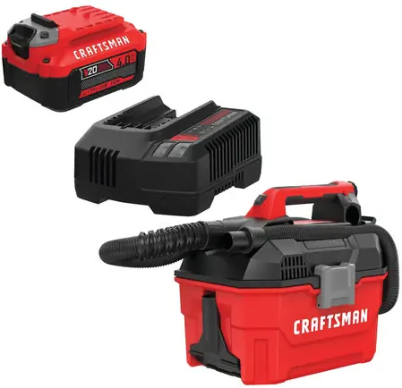CRAFTSMAN V20 4AH Starter Kit with V20 2 Gallon Wet/Dry Vac