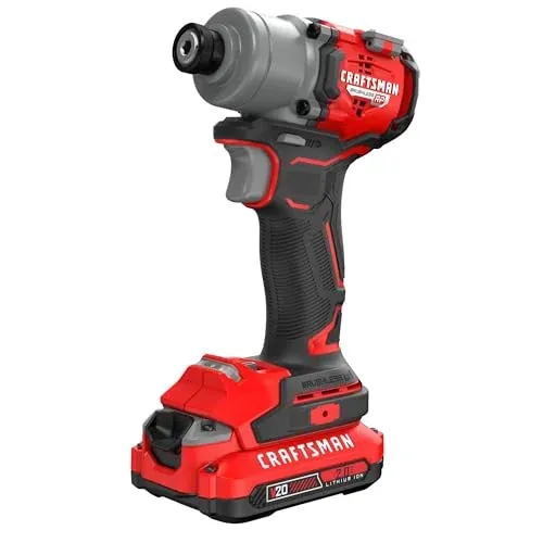 CRAFTSMAN V20 Cordless Brushless Impact Driver Set with 2 Batteries and Charger
