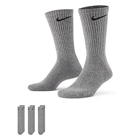 3-Pk Men's Nike Everyday Cushion Crew Training Socks (Grey)