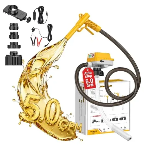 CrestWave 5GPM Cordless Fuel Transfer Pump Compatible with DeWalt/Milwaukee