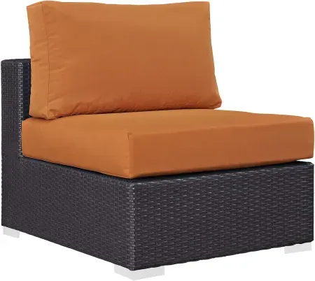 Modway Convene Wicker Rattan Outdoor Patio Sectional Sofa Armless Chair