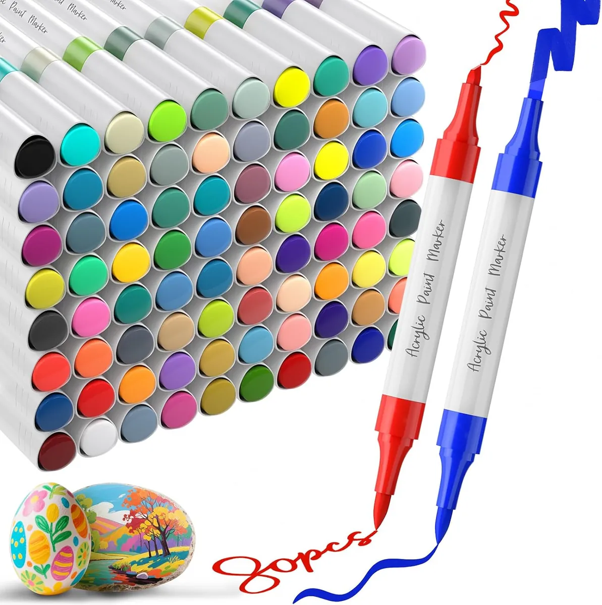 Dual-Tipped Acrylic Markers 80-Pack in Black