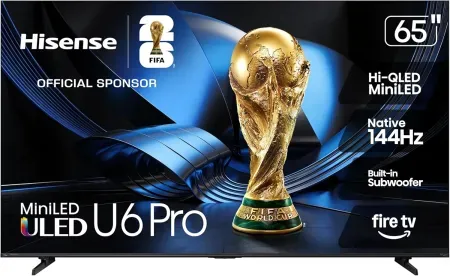 Hisense 65" U6 Pro Mini‑LED ULED 4K 144Hz Smart Fire TV
