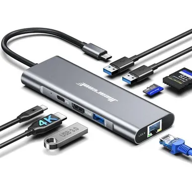 Hiearcool USB C Hub Ethernet 8-in-1 Adapter