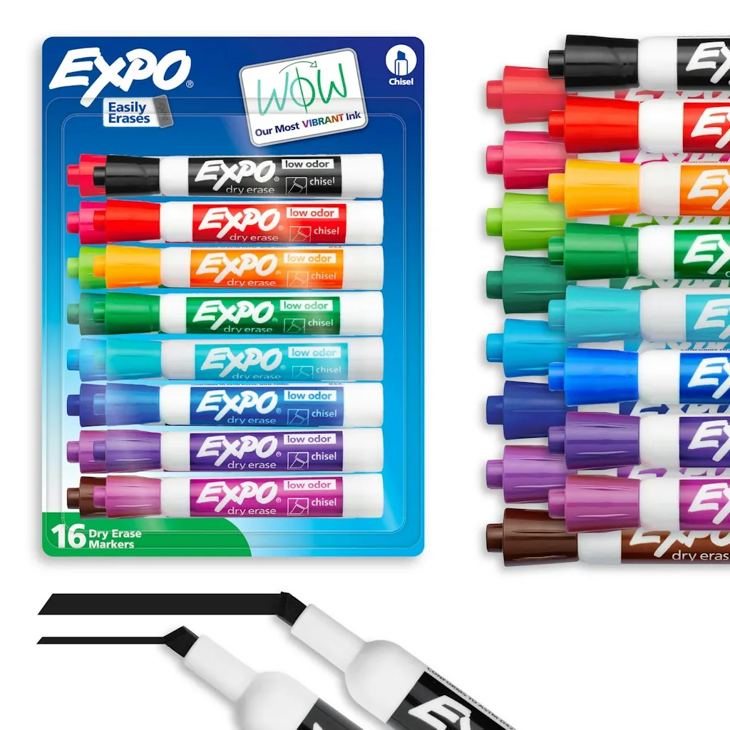 Expo 16-Count Low Odor Chisel Tip Dry Erase Markers