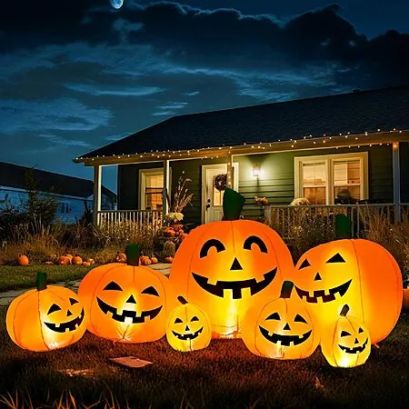 7.5' Gigalumi Halloween Inflatable Pumpkin Yard Decoration w/ LED Lights