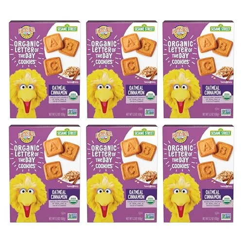 Earth's Best Organic Letter of the Day Cookies for Toddlers 2 Years Old and Up (Oatmeal Cinnamon) 6-Pack 5.3-Oz