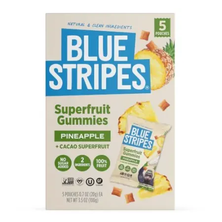 5-Pouches Blue Stripes Pineapple Cacao Superfruit Gummies
