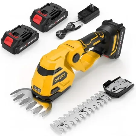 OGERY 21V 2-in-1 Cordless Hedge Trimmer & Grass Shears