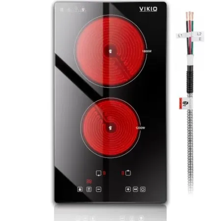 VIKIO HOME 12" 2-Burner Electric Cooktop
