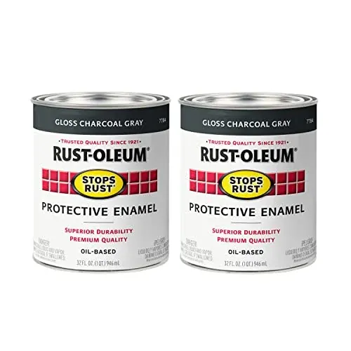 Rust-Oleum Stops Rust Brush On Protective Enamel Paint 2-Pack 32-Oz Gloss Charcoal Gray