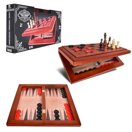 Elbow Room Games 3-in-1 Folding Travel Board Game Set
